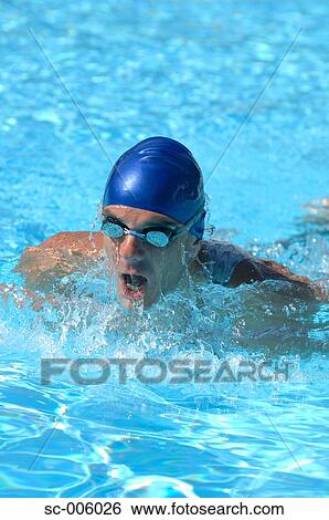 Male Swimmer Swimming Butterfly View Large Photo Image Stock Photograph - Male Swimmer Swimming Butterfly. Fotosearch