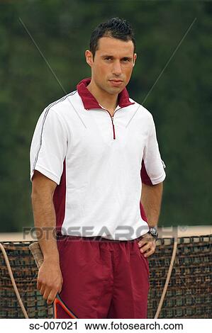 Male Tennis Player Standing View Large Photo Image Stock Image - Male Tennis Player Standing. Fotosearch