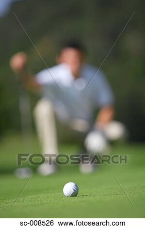 Man Looking at a Golf Ball on a Putting Green View Large Photo Image Stock Photograph - Man Looking at a Golf Ball on a Putting Green. Fotosearch