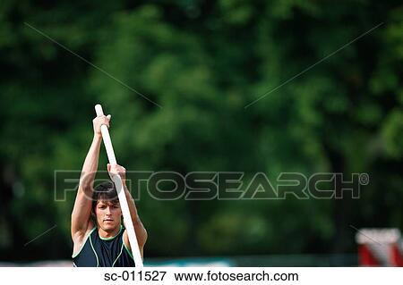 Stock Photo - Portrait of a Male Pole Vaulter. Fotosearch