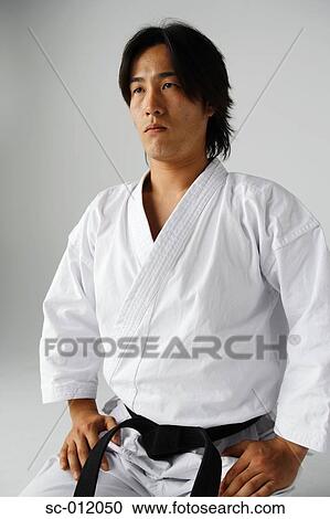 Stock Image - Portrait of a Blackbelt. Fotosearch