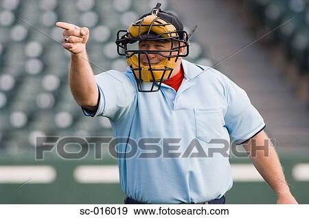 Stock Photo - Umpire calling play. Fotosearch