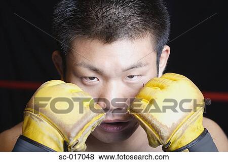 Stock Photo - Mixed Martial Arts Fighter With His Defence up. Fotosearch