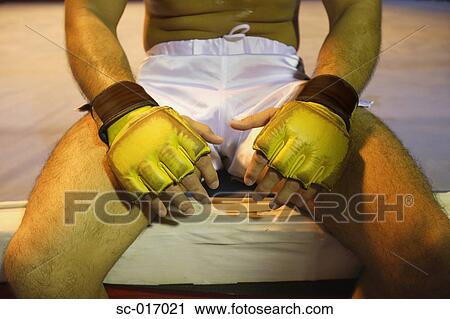 Stock Image - Pre-fight prep. Fotosearch
