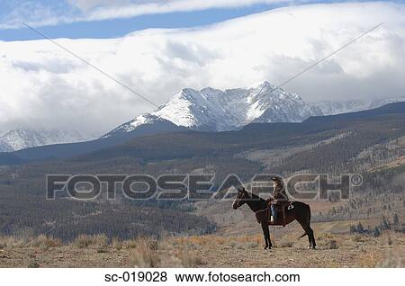 Stock Photo - Cowgirl in the Countryside. Fotosearch