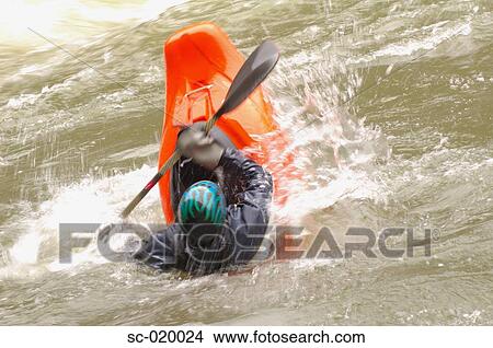Kayaker Negotiating the River View Large Photo Image Picture - Kayaker Negotiating the River. Fotosearch