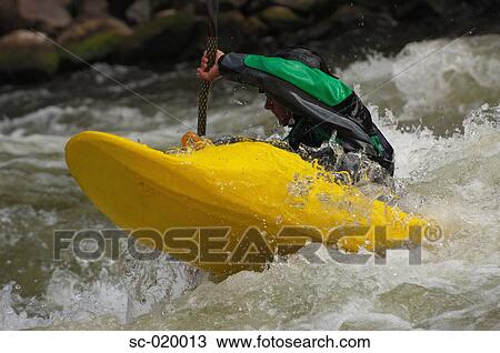 Kayaker Negotiating the River View Large Photo Image Stock Image - Kayaker Negotiating the River. Fotosearch