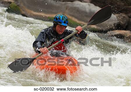 Kayaker Negotiating the River View Large Photo Image Stock Image - Kayaker Negotiating the River. Fotosearch