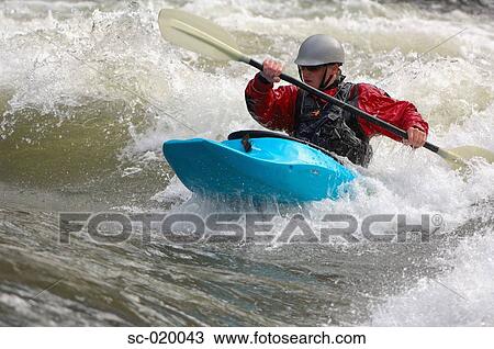 Kayaker Negotiating the River View Large Photo Image Stock Image - Kayaker Negotiating the River. Fotosearch