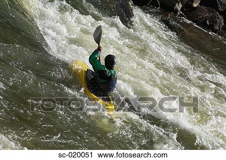 Kayaker Negotiating the River View Large Photo Image Stock Image - Kayaker Negotiating the River. Fotosearch
