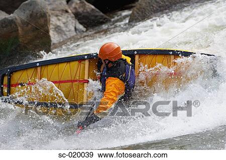 Stock Photo - Whitewater Canoeist. Fotosearch