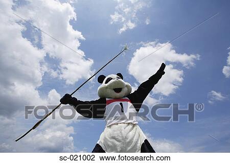 Stock Image - Panda Throwing Javelin. Fotosearch