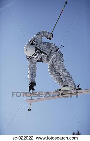 Skier Flying Through the Air View Large Photo Image Stock Image - Skier Flying Through the Air. Fotosearch
