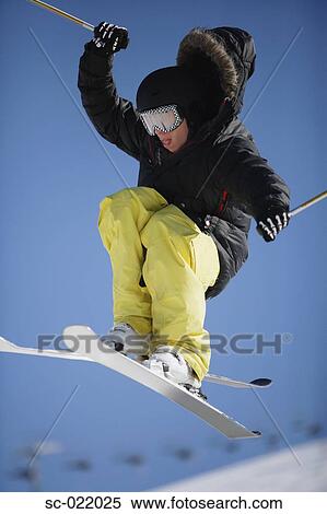 Stock Photography - Skier Flying Through the Air. Fotosearch