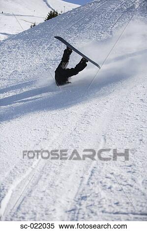 Snowboarder Wiping Out View Large Photo Image Stock Photography - Snowboarder Wiping Out. Fotosearch