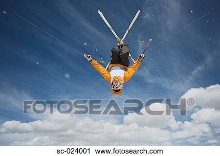 Stock Image - Acrobatic Skier. Fotosearch