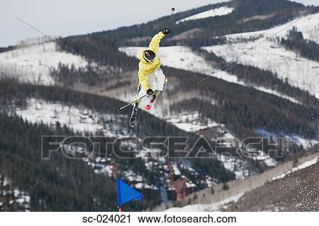 Stock Image - Acrobatic Skier. Fotosearch