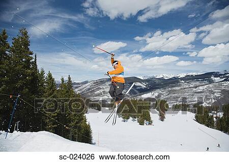 Stock Photograph - Acrobatic Skier. Fotosearch