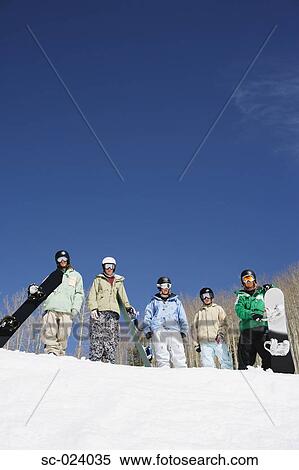 Stock Photography - Group of Snowboarders. Fotosearch