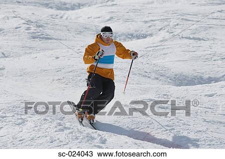 Stock Image - Moguls Skier. Fotosearch