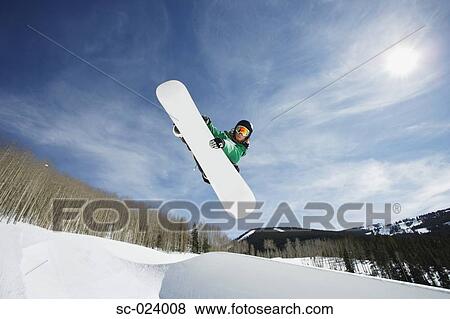 Stock Photo - Snowboarder Getting Vert. Fotosearch