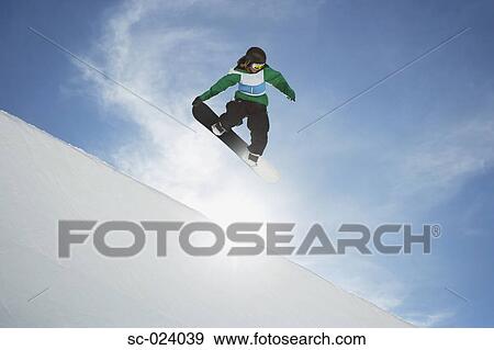 Snowboarder Getting Vert View Large Photo Image Stock Photo - Snowboarder Getting Vert. Fotosearch