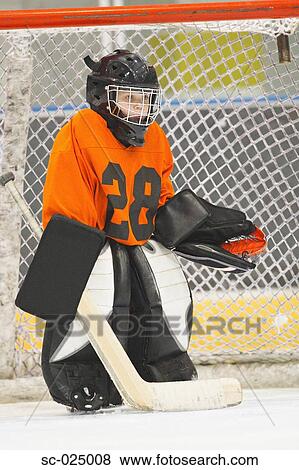 Young Goal Tender View Large Photo Image Stock Photo - Young Goal Tender. Fotosearch