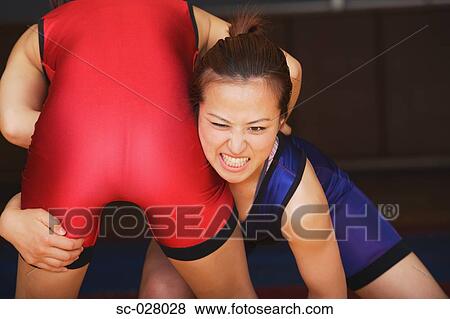 Stock Photo - Two Wrestlers Fighting. Fotosearch