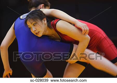 Stock Photo - Two Wrestlers Fighting. Fotosearch