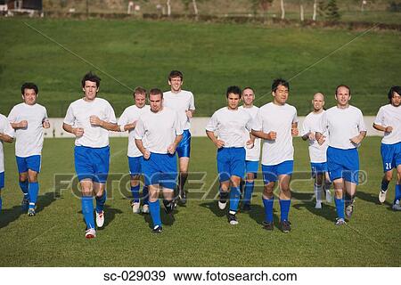Stock Photo - Soccer Team Warming Up. Fotosearch