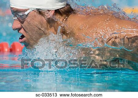 Australian swimmer breathing while doing swimming View Large Photo Image Stock Image - Australian swimmer breathing while doing swimming. Fotosearch
