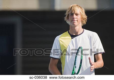 Portrait of male tennis player View Large Photo Image Stock Photo - Portrait of male tennis player. Fotosearch