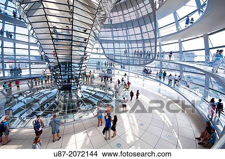 ドイツ ベルリン Bundestag ドイツ語 議会の 建物 Reichstag ドーム によって ノルマン Foster Architect ピクチャー U87 Fotosearch