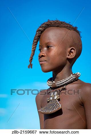 若い Himba Twin 女の子 で 民族 ヘアスタイル Epupa Namibia 写真館 イメージ館 Z8b Fotosearch