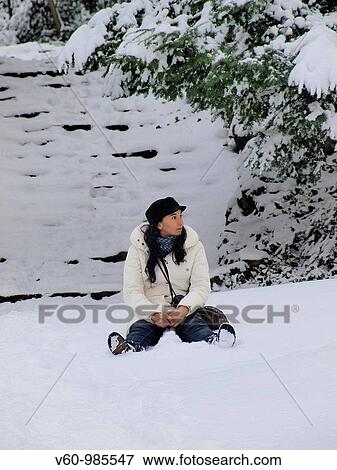 -Model in Shonbrunn Park in Winter- Wien(Austria). View Large Photo Image Stock Photo - -Model in Shonbrunn Park in Winter- Wien(Austria).. Fotosearch