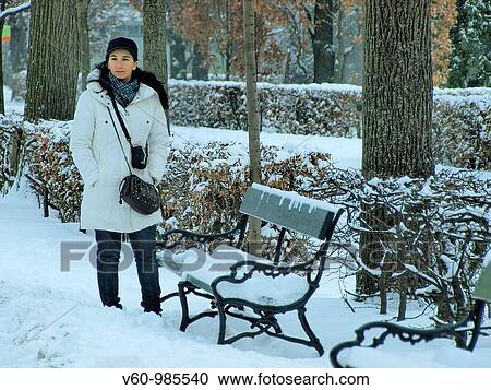 -Model in Shonbrunn Park- Winter in Wien(Austria). View Large Photo Image Stock Image - -Model in Shonbrunn Park- Winter in Wien(Austria).. Fotosearch