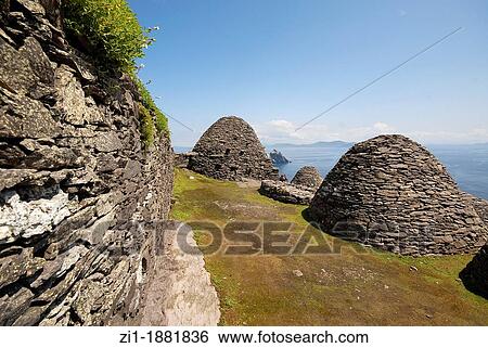 1000 years old remains from monastery so called? beehives? at Skellig Michael, Ireland View Large Photo Image Stock Photograph - 1000 years old remains from monastery so called? beehives? at Skellig Michael, Ireland. Fotosearch