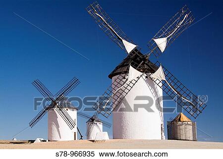 16th century windmills, Campo de Criptana, Ciudad Real province, Castilla-La Mancha, Spain View Large Photo Image Stock Photography - 16th century windmills, Campo de Criptana, Ciudad Real province, Castilla-La Mancha, Spain. Fotosearch