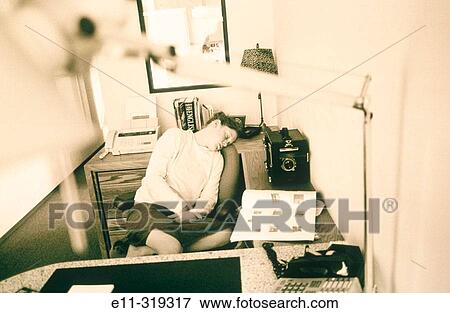 17 years old girl with asleep in office View Large Photo Image Stock Photo - 17 years old girl with asleep in office. Fotosearch