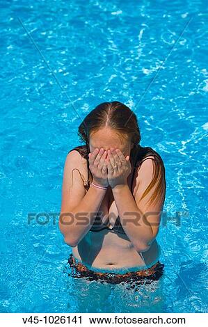 18 years old girl in outdoor swimming pool. View Large Photo Image Stock Image - 18 years old girl in outdoor swimming pool.. Fotosearch