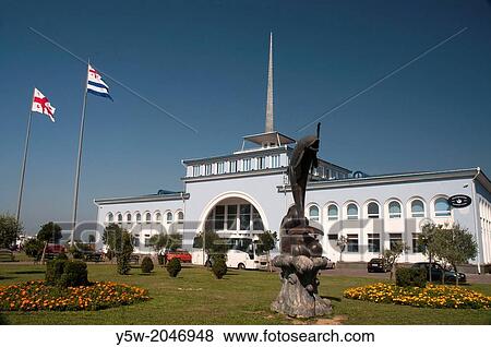 1960s Passenger Ferry Terminal building in the Black Sea port of Batumi, Georgia. View Large Photo Image Stock Photo - 1960s Passenger Ferry Terminal building in the Black Sea port of Batumi, Georgia.. Fotosearch