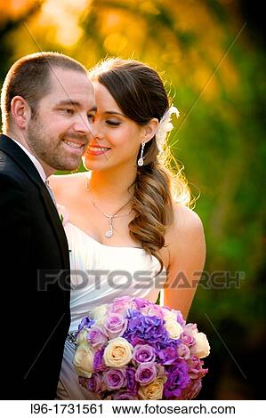Stock Image - 20-25, caucasion, bride & groom, wedding. Fotosearch