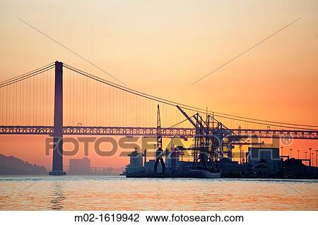 25th April Bridge inTagus river, Lisbon, Portugal View Large Photo Image Stock Image - 25th April Bridge inTagus river, Lisbon, Portugal. Fotosearch