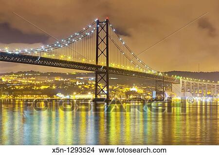 25th April Bridge, Lisbon, Portugal View Large Photo Image Picture - 25th April Bridge, Lisbon, Portugal. Fotosearch