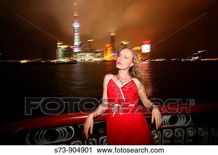 Stock Image - 27 year old woman in Shanghai, China. Fotosearch