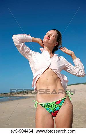 27 year old woman on beach View Large Photo Image Picture - 27 year old woman on beach. Fotosearch