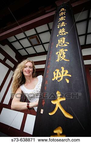 27 years old woman in Giant Wild Goose Pagoda. Xian. China. View Large Photo Image Stock Image - 27 years old woman in Giant Wild Goose Pagoda. Xian. China.. Fotosearch