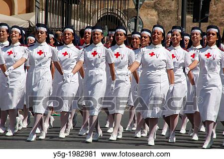 2nd June 2013 - Red Cross nurses marching past the Theatre of Marcellus at the Italian Republic Day parade in rome italy. View Large Photo Image Stock Image - 2nd June 2013 - Red Cross nurses marching past the Theatre of Marcellus at the Italian Republic Day parade in rome italy.. Fotosearch