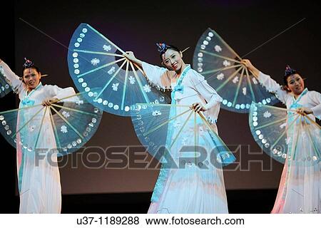 Stock Photo - 2nd Kuching International Dance Festival 2010 from China performing traditional Korean dance.. Fotosearch