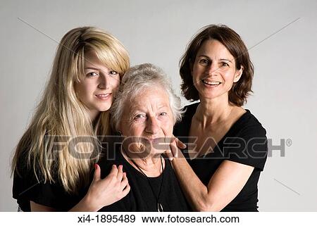 3 generation female portrait looking into the camera, white background View Large Photo Image Stock Photo - 3 generation female portrait looking into the camera, white background. Fotosearch